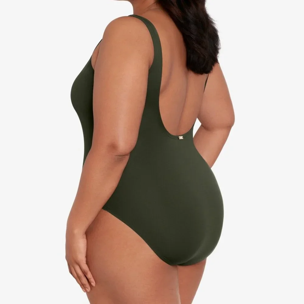 Lauren Ralph Lauren Plus Lace-up One-Piece Swimsuit - Picture 8 of 9